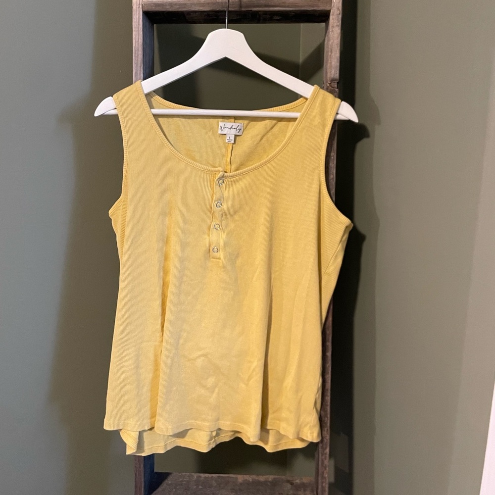 Wonderly Button-Front Ribbed Tank